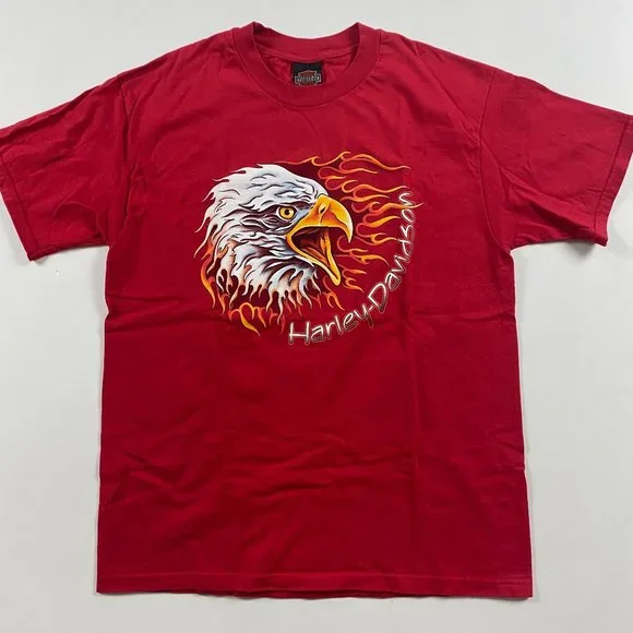 Vintage 90s Harley Davidson Bald Eagle T Shirt Mens Medium Myrtle Beach SC - Picture 1 of 10